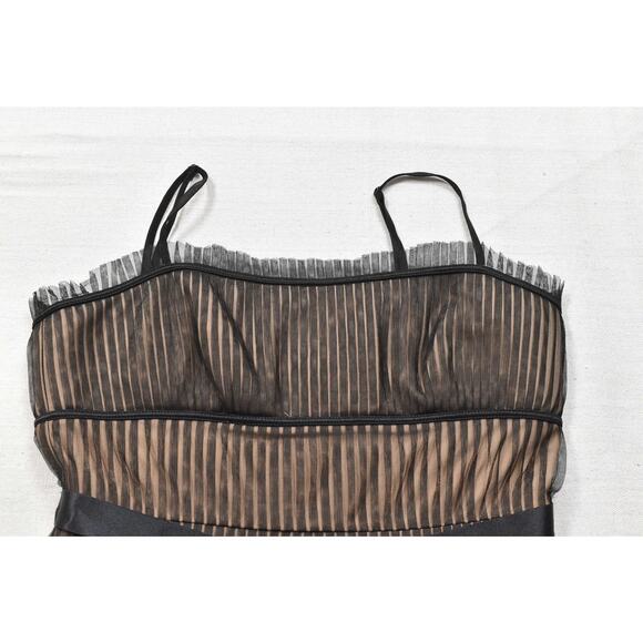 BCBGMAXAZRIA Black Mesh & Nude Pleated Mini Dress Regular Size 6 - Picture 6 of 8